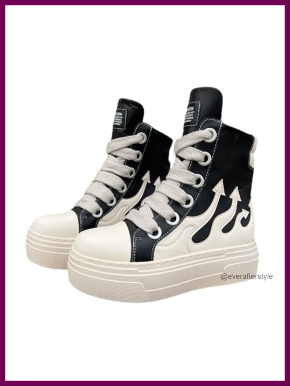 Unisex Platform High Top Sneakers PU Leather Chunky Heel Street Shoes